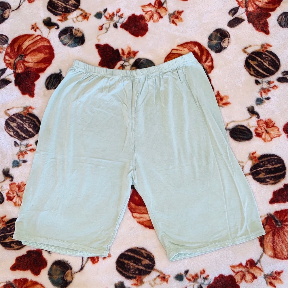 Mint green biker shorts